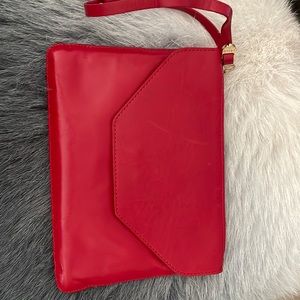 Small Leather envelope wristlet Red by LODI